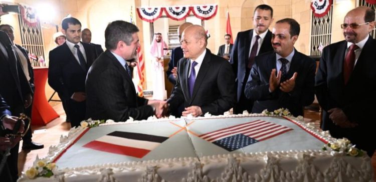 President al-Alimi attends US celebration on opening first mission in Yemen